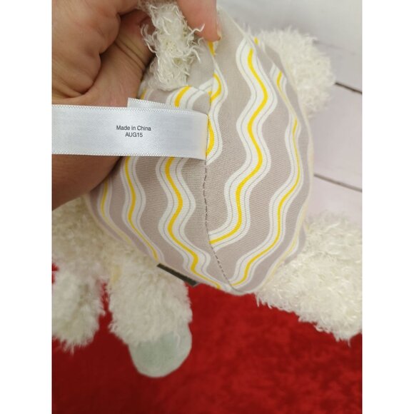 Hallmark 12" Precious Lamb Cross Stuffed Animal Plush Gray Yellow Chevron - Picture 7 of 7